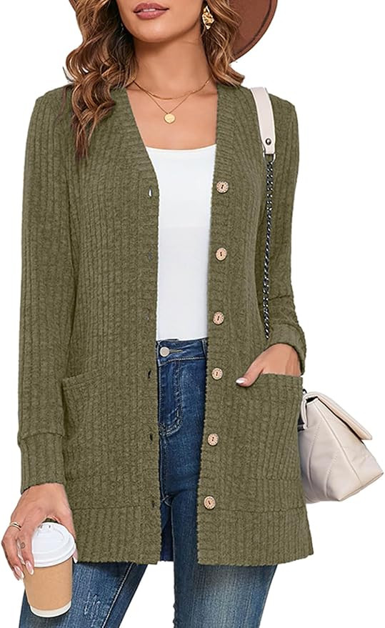 Heymoments Knitted Open Front Cardigan for Women Long Sleeve Causal Bolero Lightweight Sweaters | Amazon (US)