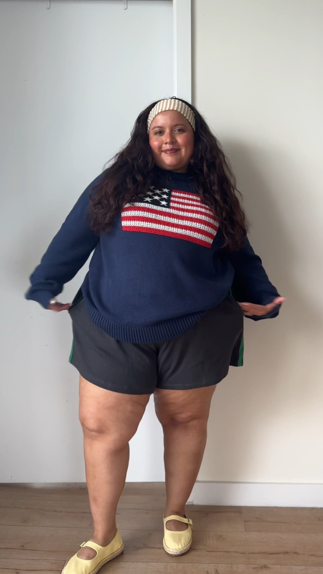Summer of World Cup Games outfit ideas for you! #summeroutfit 
Top: using a size XXL on the sweater.
Bottom size: 3x

#LTKootd #LTKPlusSize #LTKdayinmylife