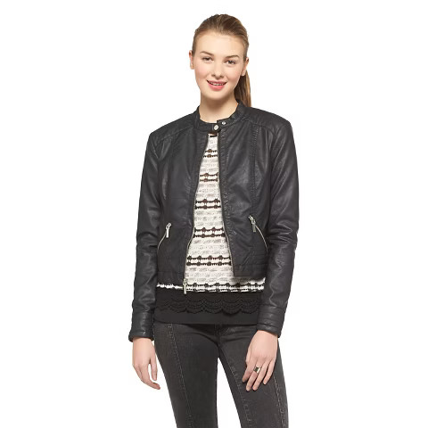 Junior's Faux Leather Biker Jacket - Xhilaration | Target
