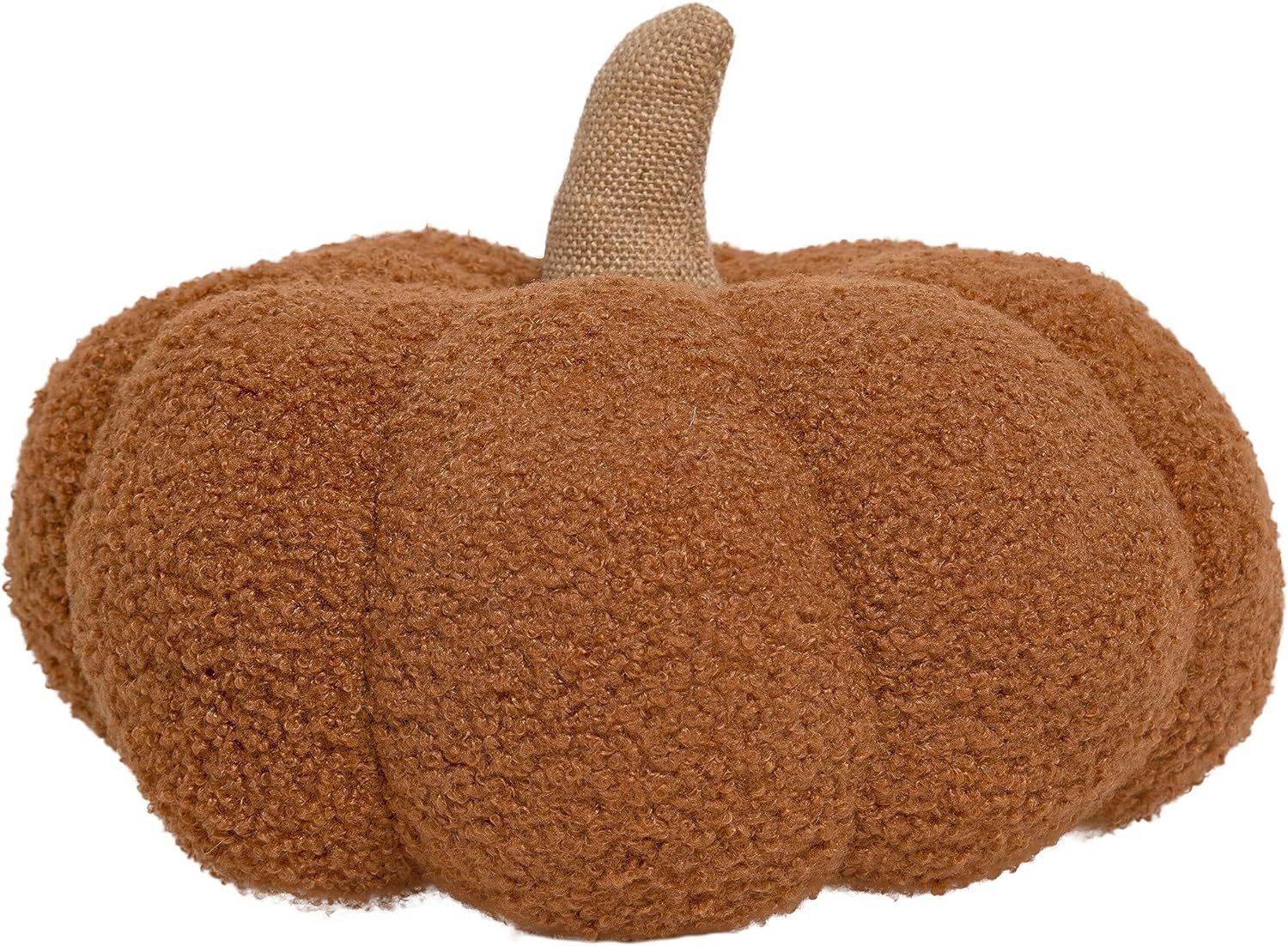 Pearhead Sherpa Pumpkin, Modern Fall Home, Thanksgiving and Halloween Holiday Decor Plush Pumkin,... | Amazon (US)