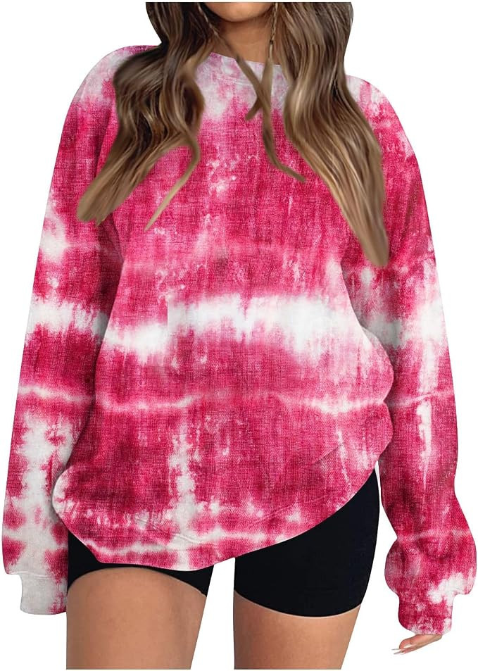 Women's Casual Long Sleeve Color Block/Solid Tops Crewneck Block Tunic Round Neck Pullover Shirts... | Amazon (US)