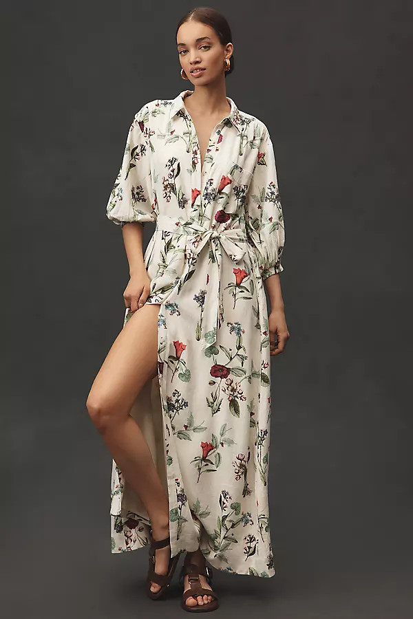 The Mona Linen Shirt Dress by Maeve | Anthropologie (US)