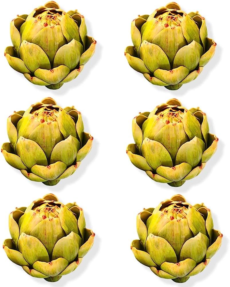 Li Hua Cat Artificial Artichoke Vegetables Wedding Party Home Decor Set of 6 (Large, Green) | Amazon (US)