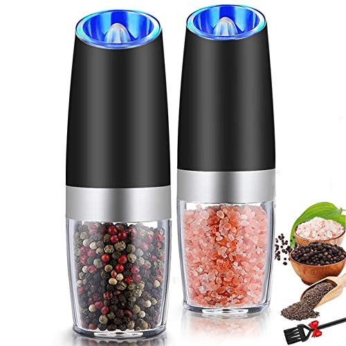 Gravity Electric Salt and Pepper Grinder Set of 2【White Light】- Battery Operated Automatic Salt and  | Amazon (US)