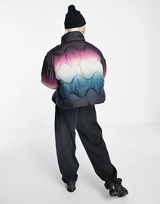 Weekday Bright recycled wavy padded jacket in ombre | ASOS | ASOS (Global)