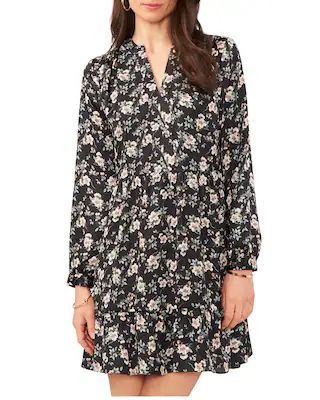 Vince Camuto Floral-print Long-sleeve Dress | Vince Camuto
