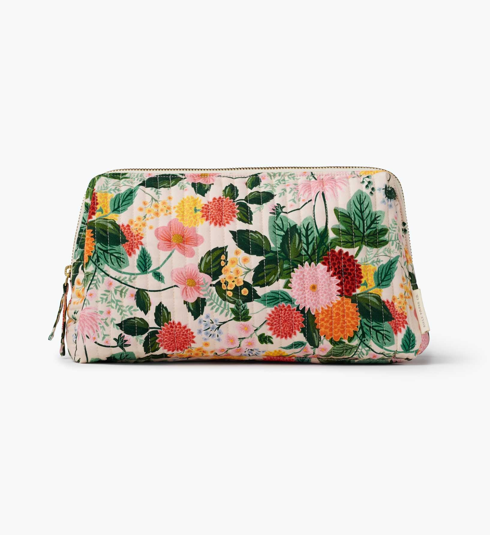 Quilted Large Cosmetic Pouch - Dahlia | Rifle Paper Co.