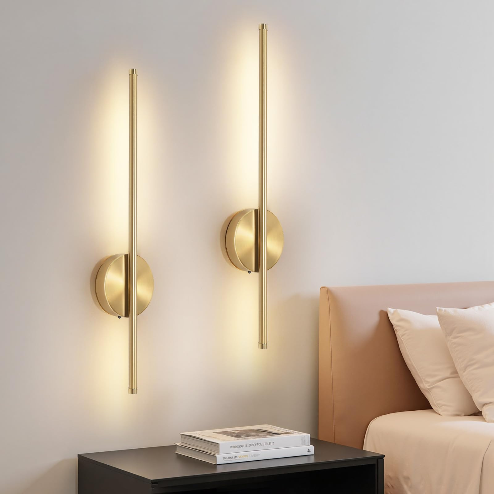 Rechargeable Wall Sconce Lights, Battery Operated Wall Lights 3 Color Temperature, Gold Wall Ligh... | Amazon (UK)