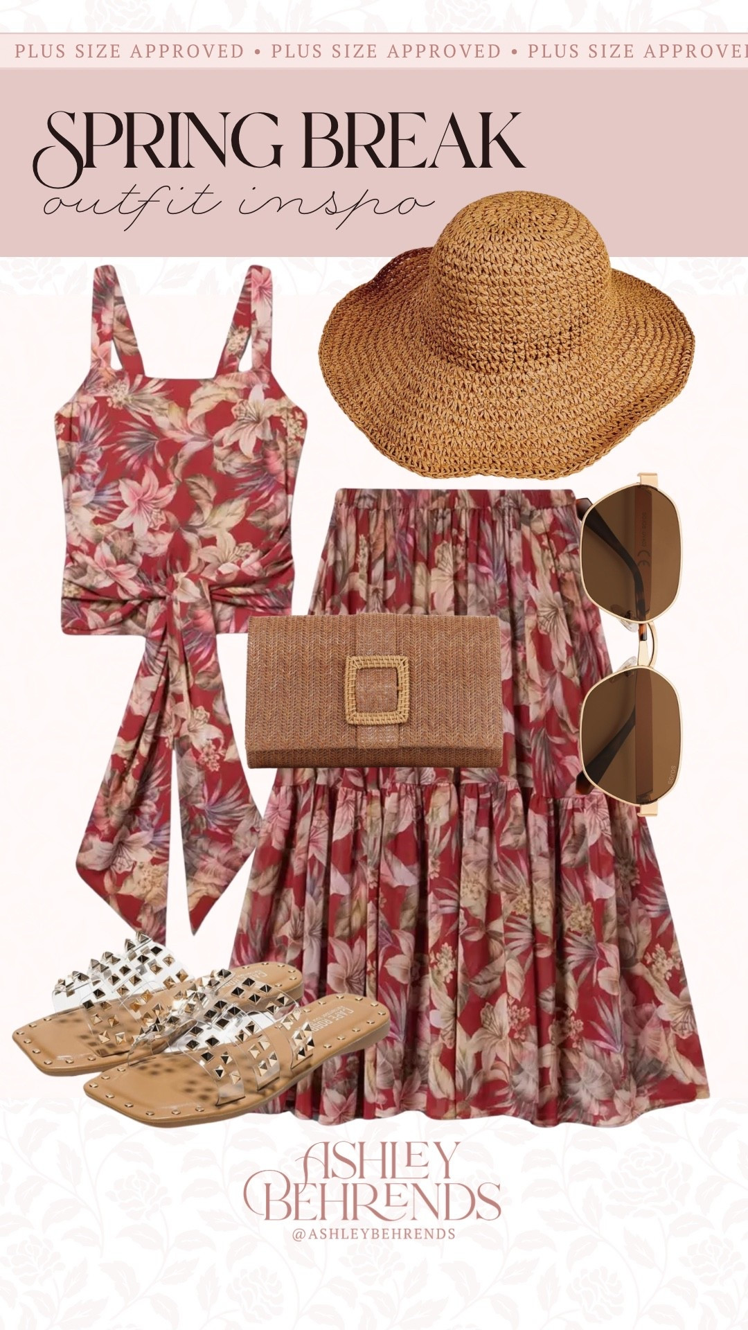 This may be one of the most gorgeous sets I’ve seen from Torrid. The fabric screams beach vacay and the entire look is curvy girl approved. I love the brown accessories and my go-to clear Amazon sandals to complete the look. 
Spring break outfit inspo, curvy girl beach resort outfit. 

#LTKPlusSize #LTKSeasonal #LTKSaleAlert