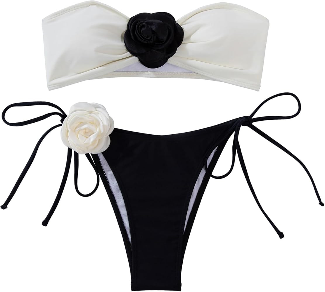 Lilosy Sexy Decorated Cheeky String Triangle Bikini 2 Piece | Amazon (US)