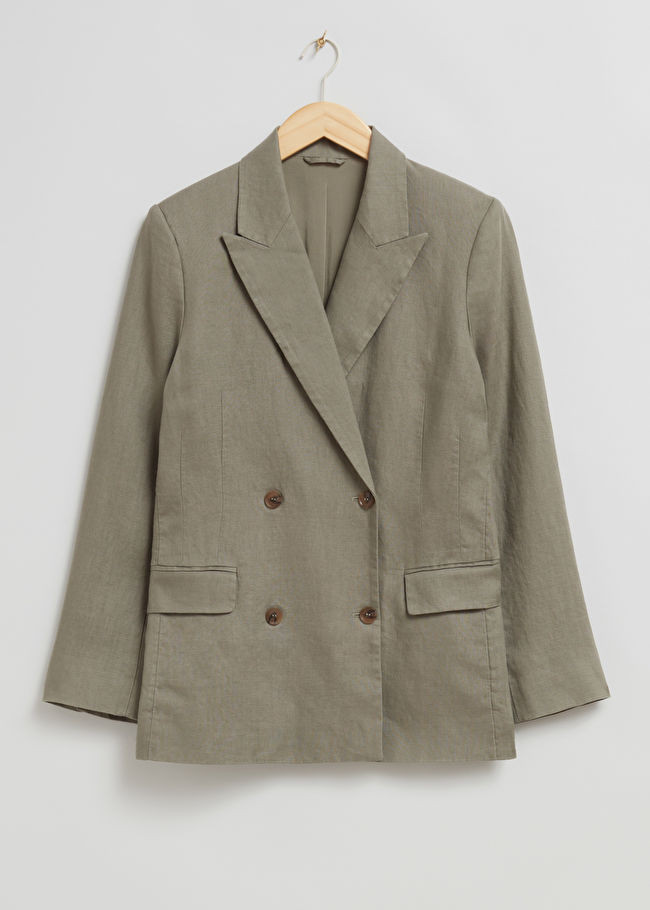 Relaxed Double-Breasted Linen Blazer | & Other Stories US