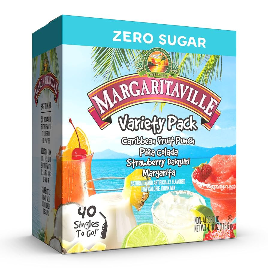 Margaritaville Singles to Go Water Drink Mix, Variety Pack, Includes 4 Flavors: Caribbean Fruit P... | Amazon (US)