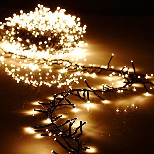 Christmas Cluster Lights 44 Foot Garland with 1300 Warm White Lights on Green Wire with Remote Contr | Amazon (US)