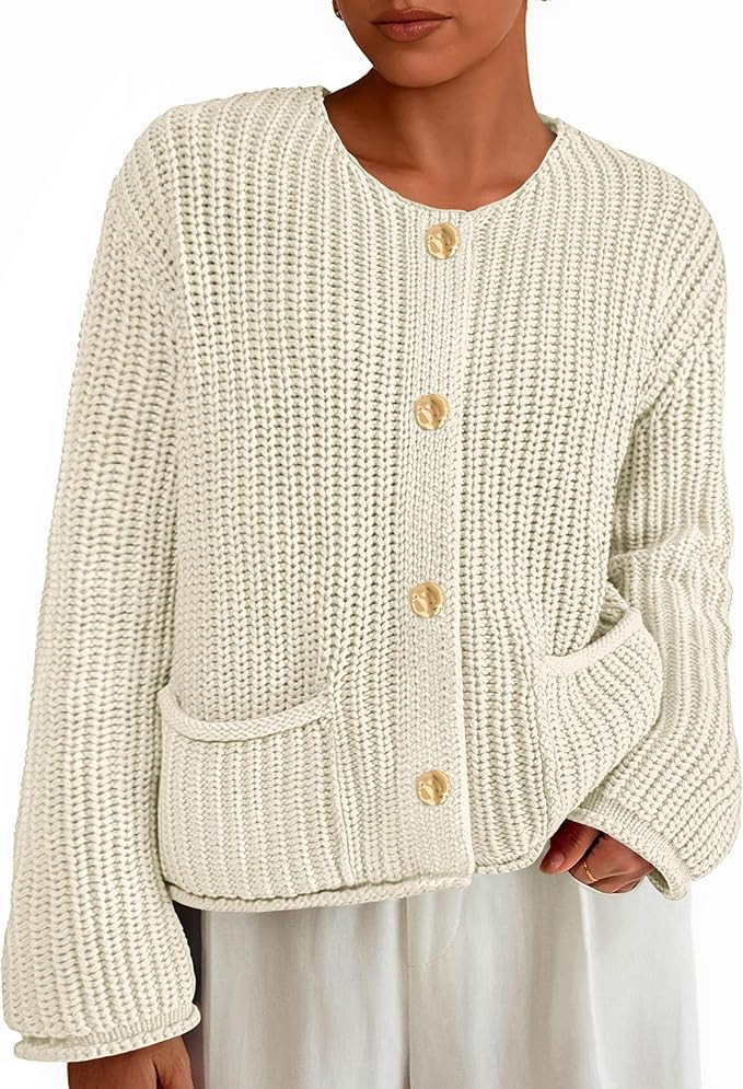 PRETTYGARDEN Cardigan Sweaters for Women 2026 Trendy Oversized Knit Chunky Button Cardigans Fall ... | Amazon (US)