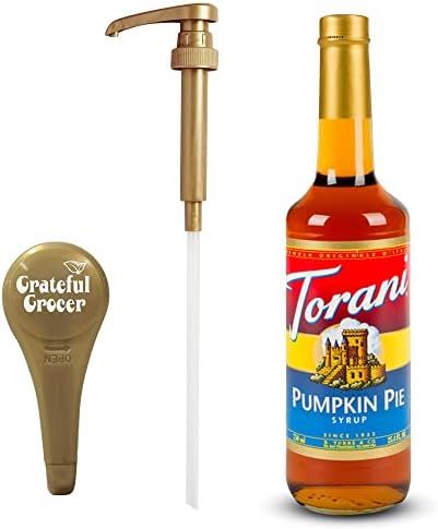 Pumpkin Pie Syrup For Coffee 25.4Oz Bottle With Grateful Grocer Gold Pump Coffee Syrup Dispenser | Amazon (US)