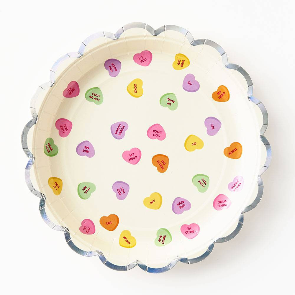 Heart Candy Scalloped Plates | Paper Source | Paper Source