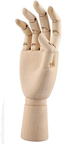10 Inch Wooden Hand Model Flexible Moveable Fingers Manikin Hand Figure Right Hand Model for Draw... | Amazon (US)