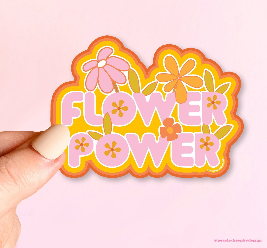 STICKER Flower Power | Skateboard Sticker, Car Sticker, Laptop Vinyl Sticker, Weather Resistant V... | Etsy (US)