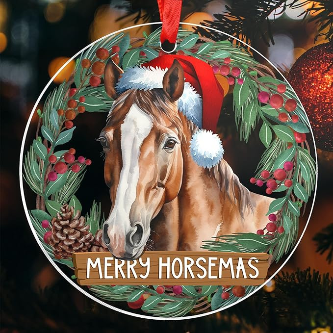Horse Ornament Christmas - Horse Christmas Decor, 2024 Christmas Horse Ornaments Hanging Tree Dec... | Amazon (US)