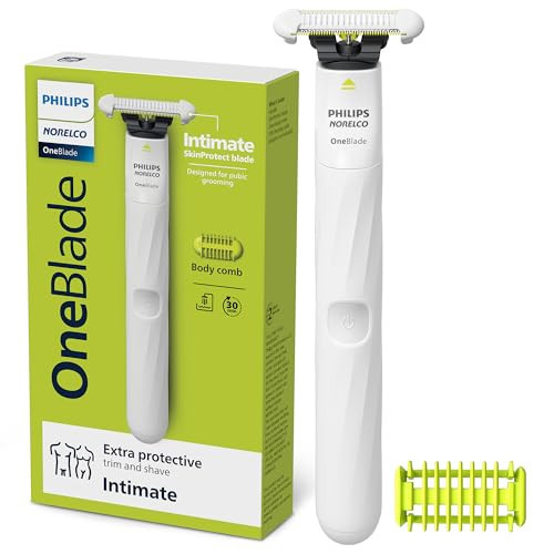 Philips Norelco OneBlade Intimate, Designed for Pubic Grooming, Trim & Shave with Extra Skin Protection, Model QP1924/70 | Amazon (US)