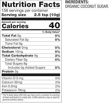 BetterBody Foods Organic Coconut Sugar, Gluten-Free, Non-GMO, Low Glycemic Sugar Substitute, 3.5 ... | Amazon (US)
