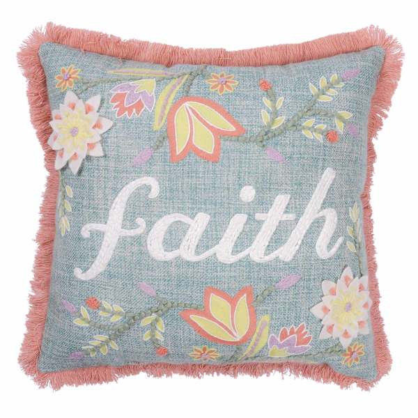 Faith Woven Melange Easter Throw Pillow, 18" | At Home