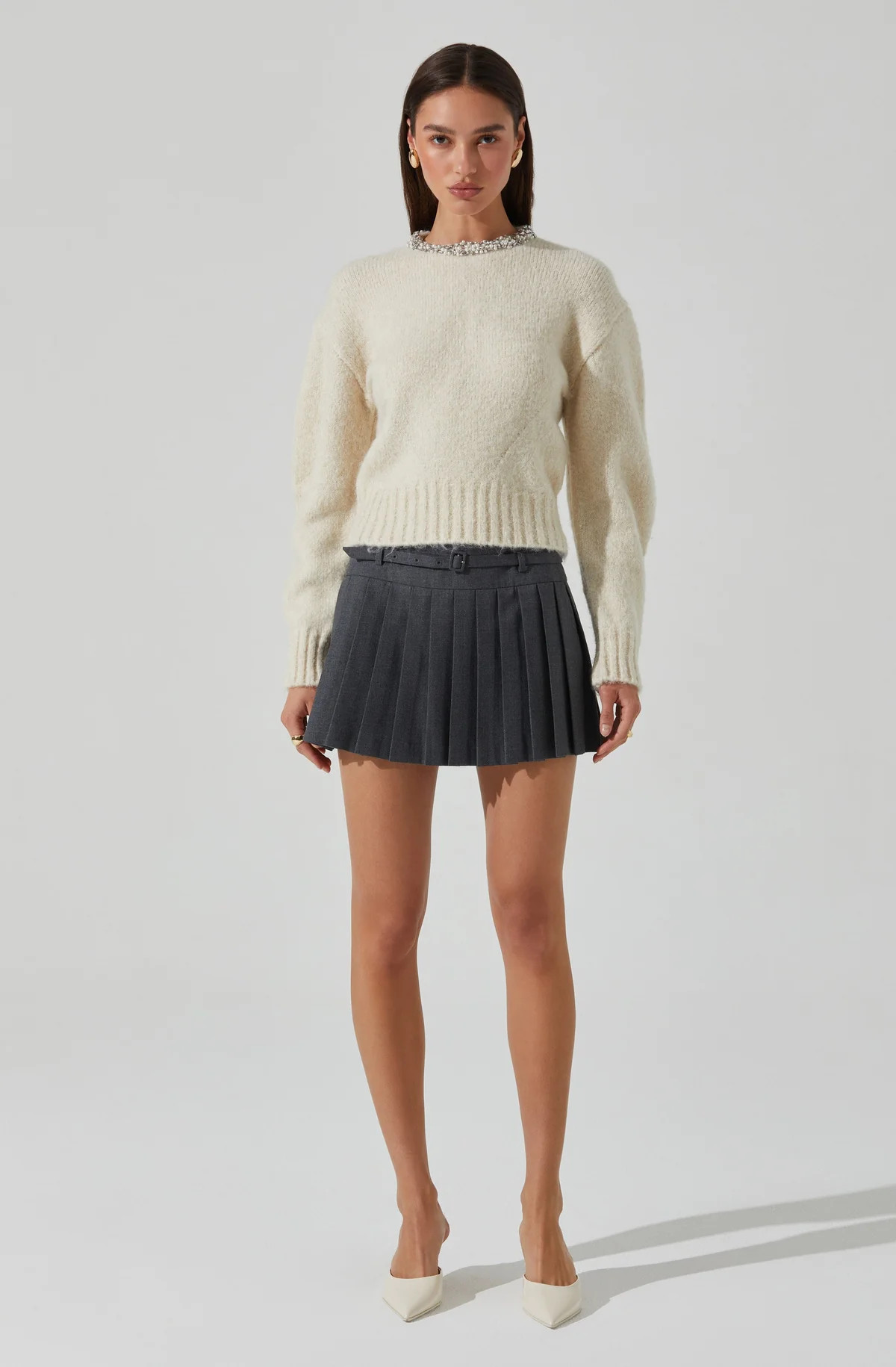 Rowyn Embellished Collar Sweater | ASTR The Label (US)