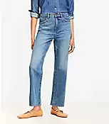 Curvy High Rise Straight Jeans in Authentic Vintage Mid Wash | LOFT