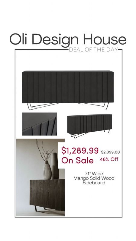 Deal of the Day…this gorgeous solid mango wood 71” extra wide sideboard in black. 43% off right now! 

#LTKsalealert #LTKFind #LTKhome