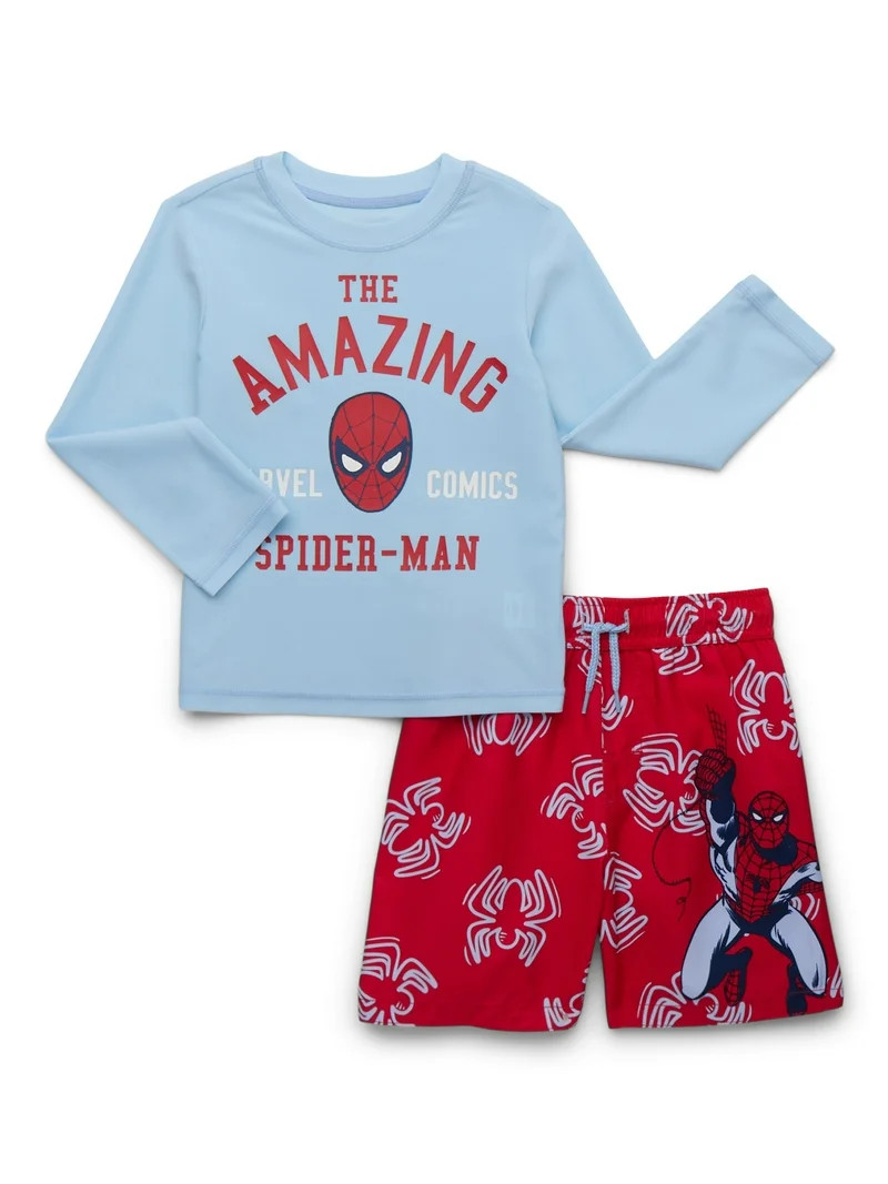 Character Toddler Boy Long- Sleeve Rash Guard and Swim Trunk Set, 2-Piece, Sizes 12M-5T - Walmart... | Walmart (US)