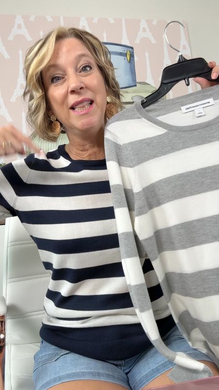 Travel outfits, thin sweater, not see through, striped sweater
I’m 5’8” size 10. Blue is size large and gray is medium and both fit! I own 3 now #traveloutfit #travelstyle

#LTKtravel