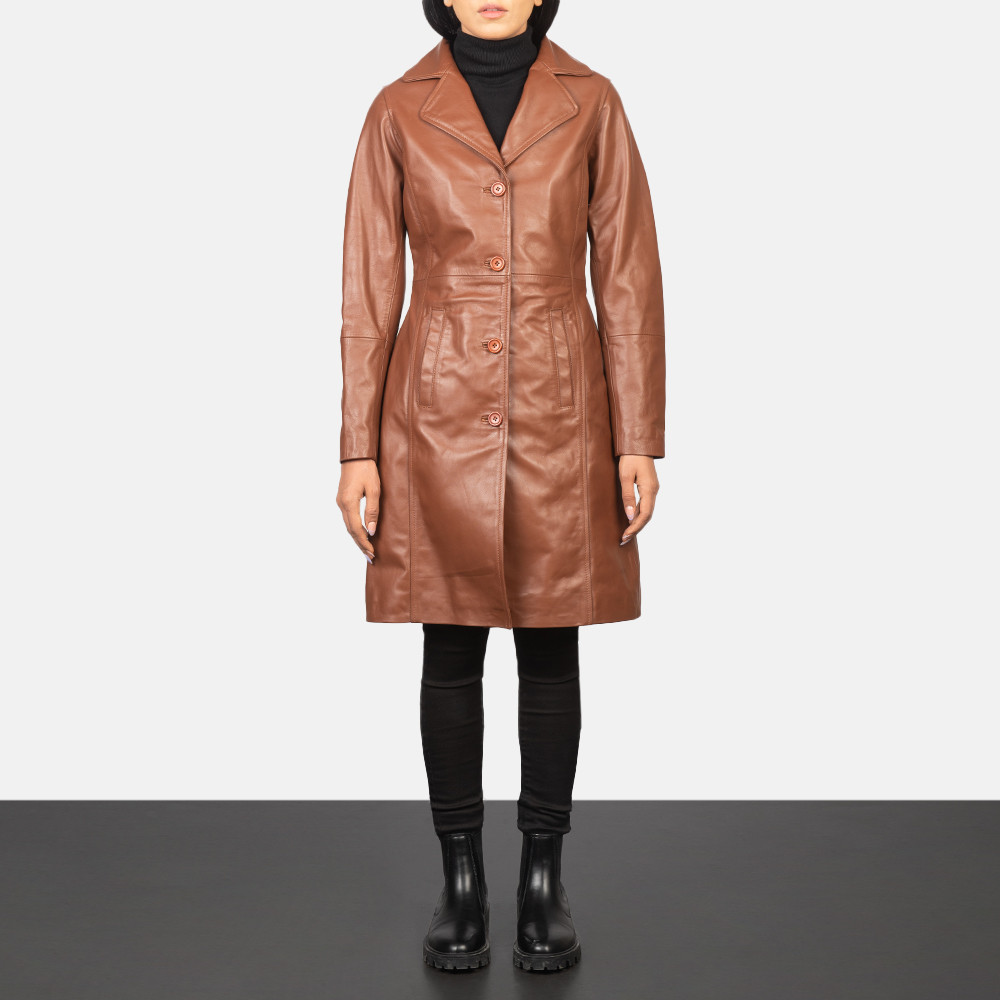 Alexis Brown Single Breasted Leather Coat | The Jacket Maker