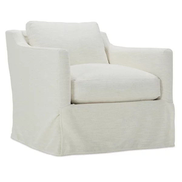 Madeline Slipcovered Swivel Chair | Lumens