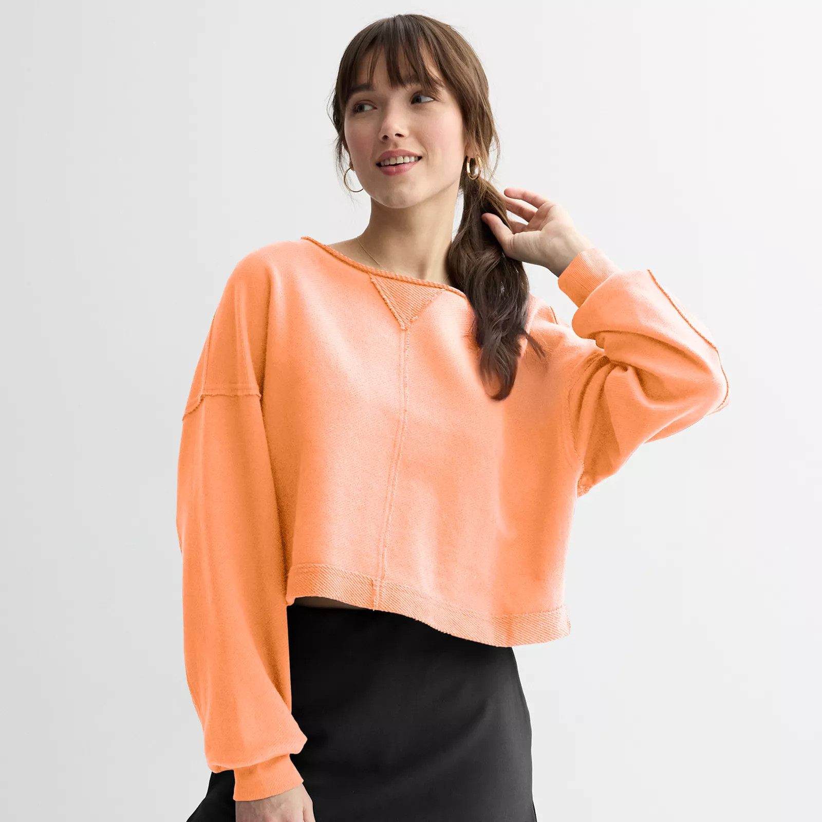 Juniors' SO® Beachy Terry Crewneck Top, Girl's, Size: Small, Tropic Orange | Kohl's