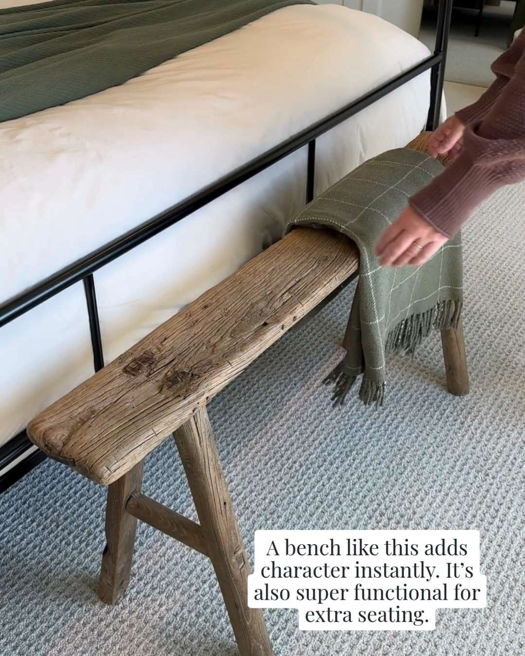 A wooden bench is one of those pieces that works anywhere. It adds warmth, texture, and a little structure while still feeling simple and lived-in.

Easy to style, easy to move, and it makes a space feel more intentional without trying too hard. 

 #LTKmomlife #LTKvlog #LTKHome