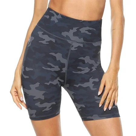 Women Leopard Camouflage Print High Waist Workout Shorts Tummy Control Yoga Gym Running Shorts Non S | Walmart (US)