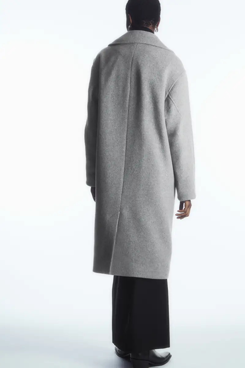 OVERSIZED DOUBLE-BREASTED WOOL COAT - Grey - COS | COS (EU)