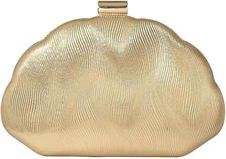 Milumia Women's Metallic Shell Clutch Purse Cocktail Wedding Guest Evening Handbags with Chain St... | Amazon (US)