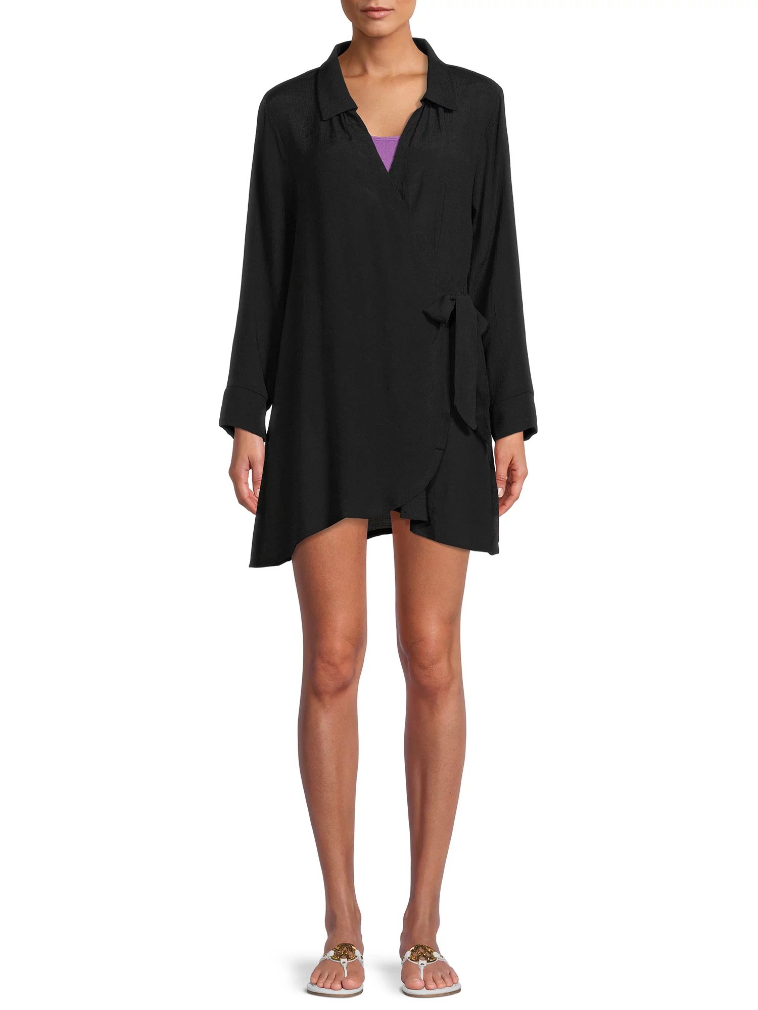 Time and Tru Women's and Women's Plus Wrap Cover-Up - Walmart.com | Walmart (US)