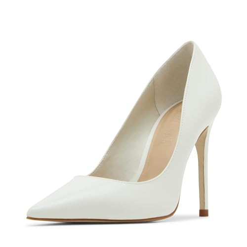 Steve Madden Women's Noir Pump, White Leather, 9 | Amazon (US)