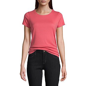 St. John's Bay Womens Crew Neck Short Sleeve T-Shirt | JCPenney