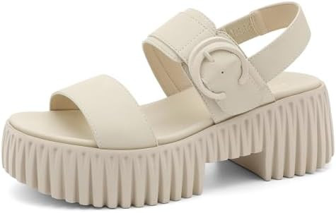 UBFEN Womens Platform Sandals Chunky Wedge Heel Comfortable Arch Support | Lightweight Block Heel... | Amazon (US)