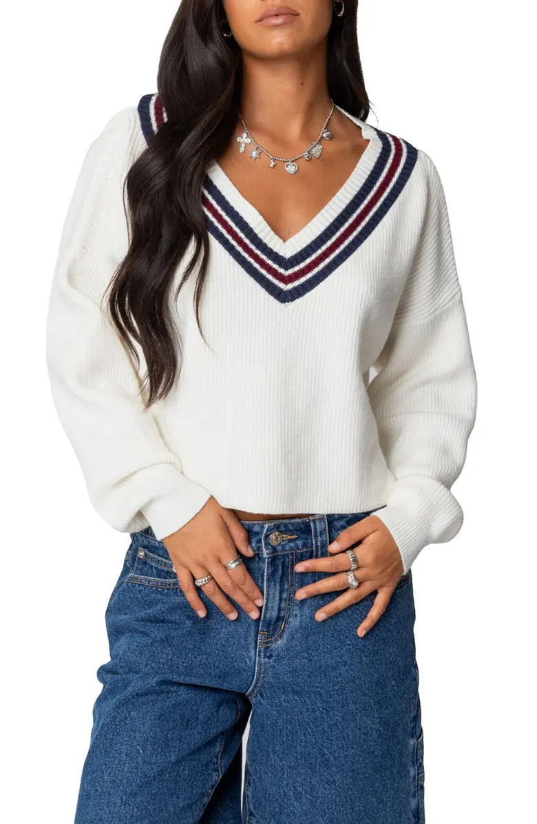 Lauryl Stripe V-Neck Sweater | Nordstrom