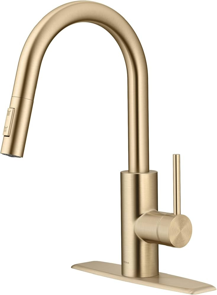 KRAUS Oletto Pull-Down Single Handle Kitchen Faucet with QuickDock Top Mount Installation Assembl... | Amazon (US)