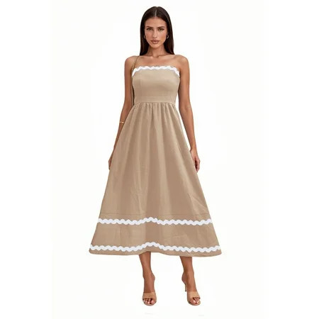 Women’s Pretty Garden PUFF SLV MIDI DRESS -SLEEVELESS MIDI DRESS | Walmart (US)
