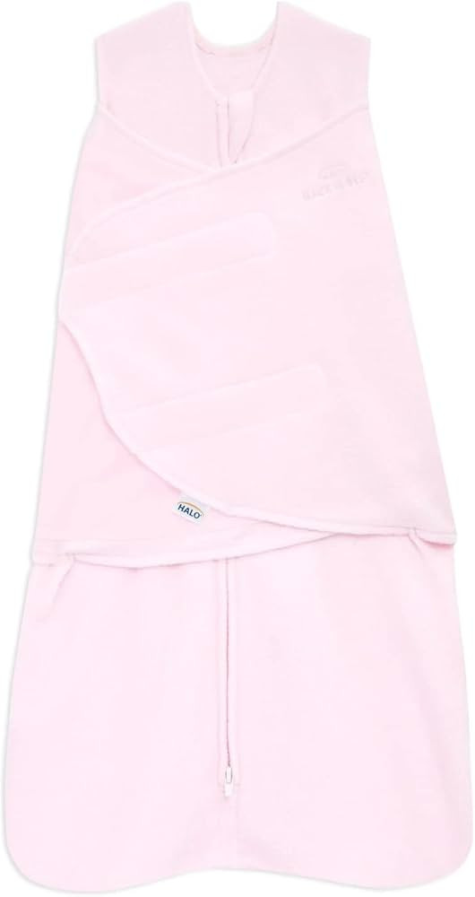 HALO Micro-Fleece Sleepsack Swaddle, 3-Way Adjustable Wearable Blanket, TOG 3.0, Soft Pink, Newbo... | Amazon (US)