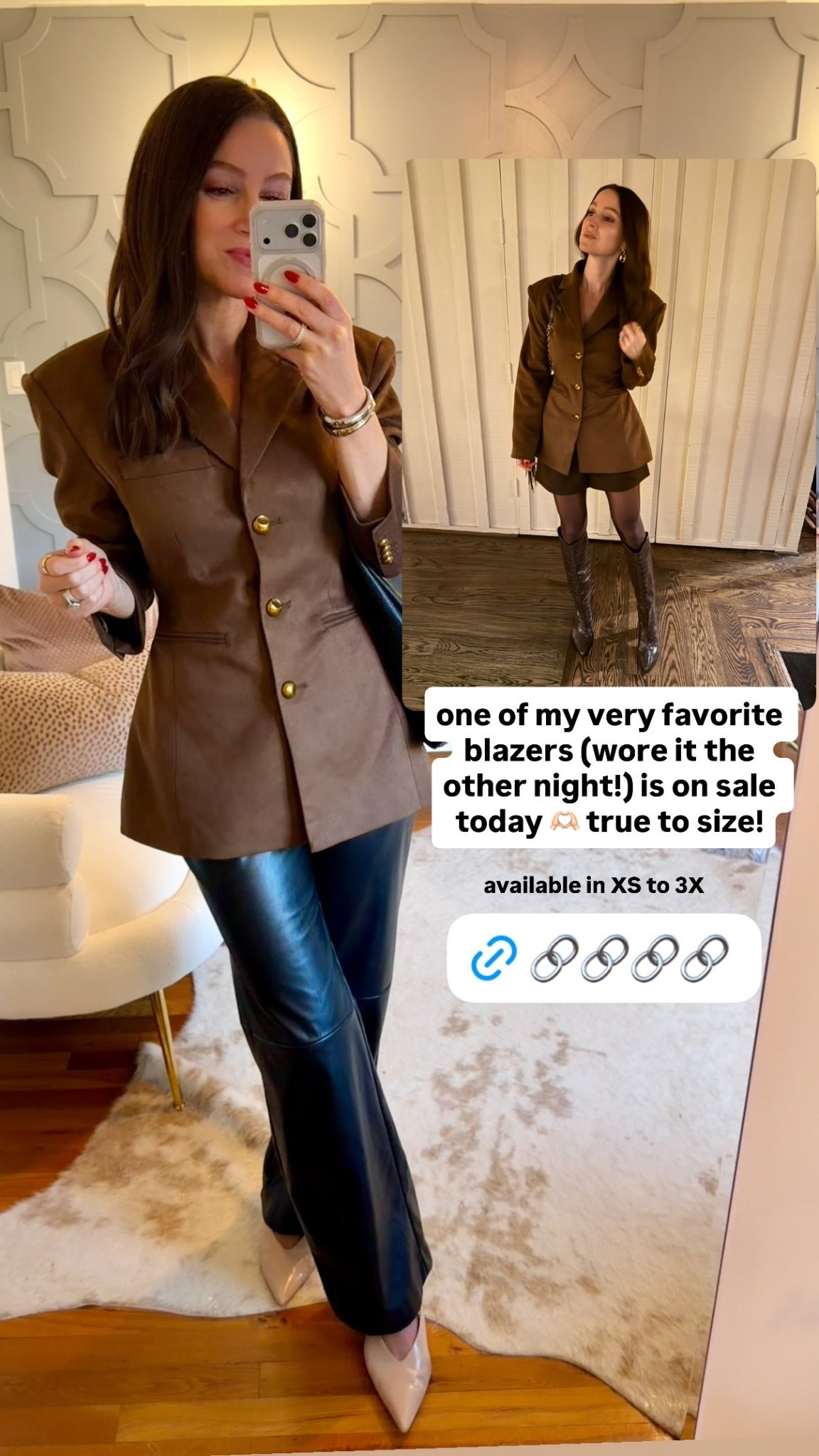 one of my very favorite blazers (wore it the other night!) is on sale today 🫶🏻 true to size! available in XS to 3X