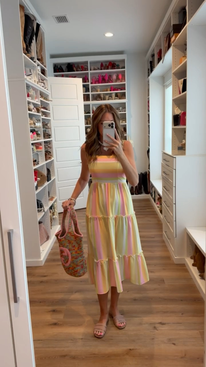 In a small dress, necklace, sandals and accessories for spring- fits tts.

#LTKgrwm #LTKootd #LTKSeasonal