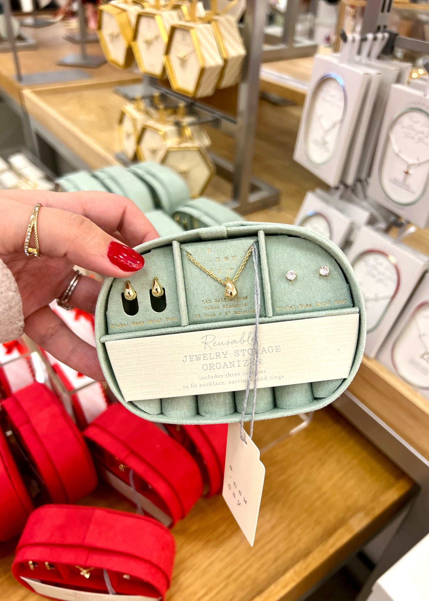 On sale 
14K Gold Dipped Cubic Zirconia Necklace and Huggie Stud Earring Set 3pc - A New Day™ Gold

#LTKSaleAlert #LTKHoliday #LTKGiftGuide