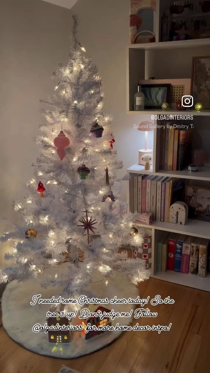 I needed some Christmas cheer today, such a heavy and sad day! So the Christmas tree in my bedroom is up, about 6 weeks early! I put some ornaments I got from Target and World Market which I will link in stories. They are adorable! #christmas #christmasdecor #christmastree 

#LTKSeasonal #LTKHoliday #LTKHome